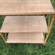 Vintage 60s bamboo rattan standing shelf
