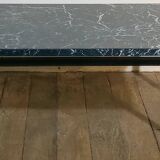 Modernist coffee table in green marbled black Formica