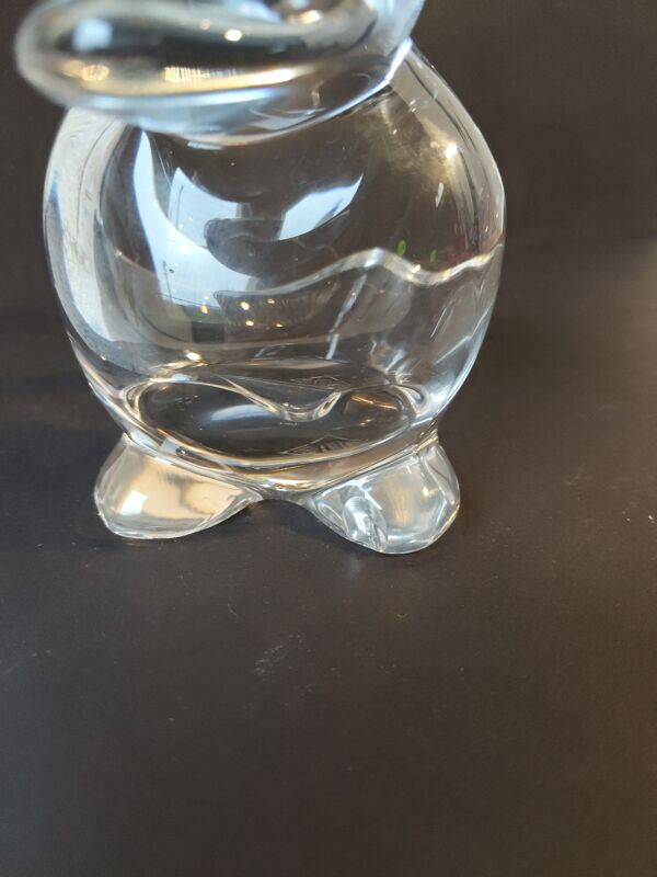 Vide-poche canard en cristal signé – Cristal de Vannes