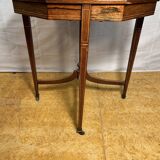 Table d'appoint octogonale en palissandre incrusté de style Édouardien, 1880-1910