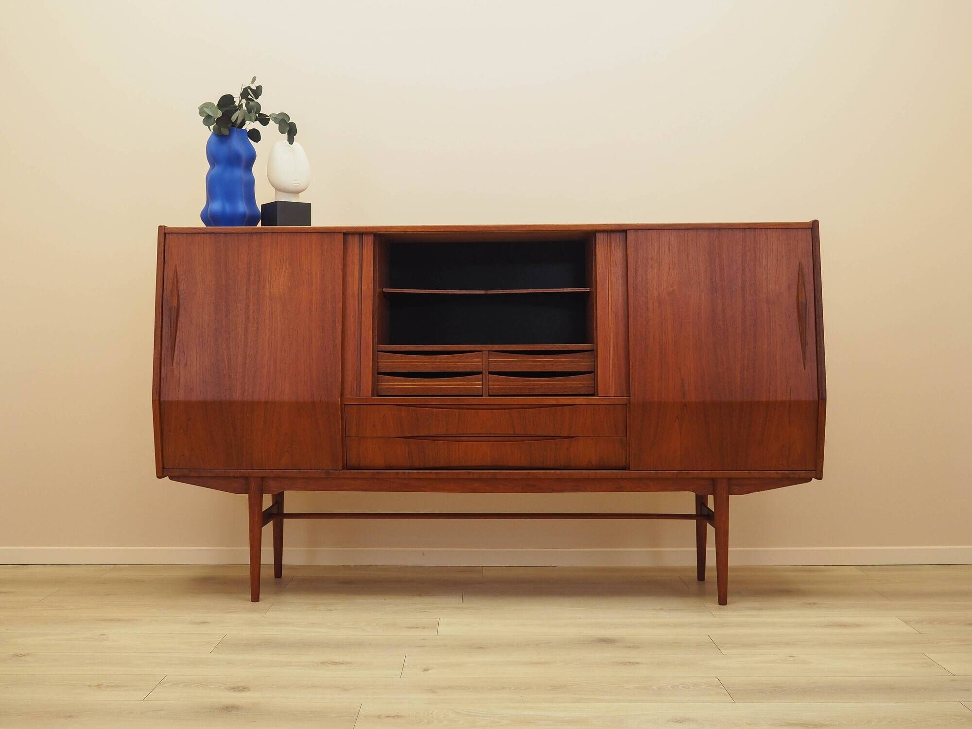 Teak highboard, Danish design, 1960s, made in Denmark