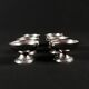 6 stainless steel ice cream cups on a stand, vintage dessert service