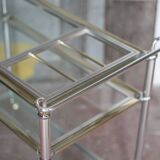 Vintage rolling dessert bar in gold metal and glass by Roche Bobois.