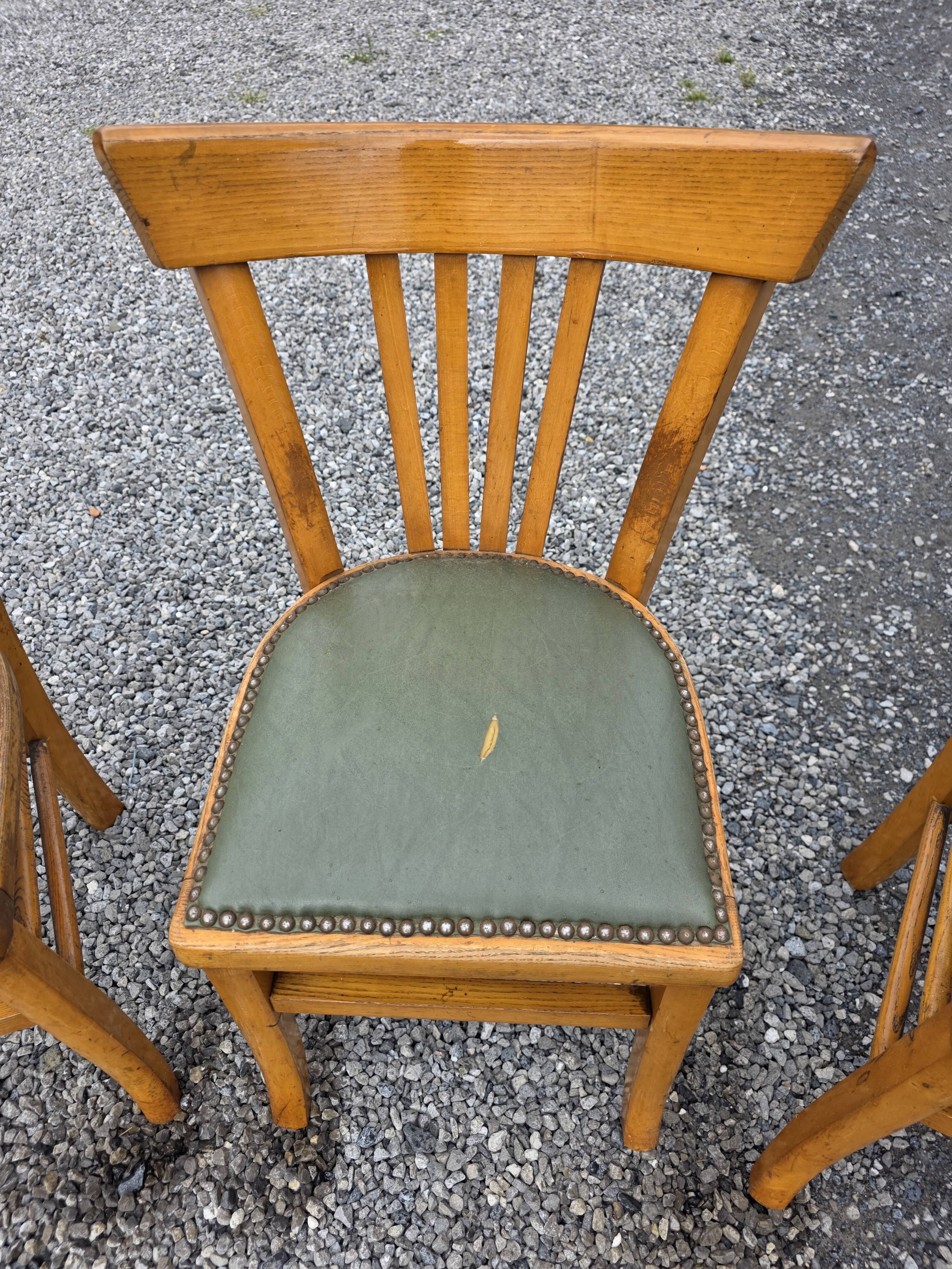 6 bistro chairs in solid oak, 1920s