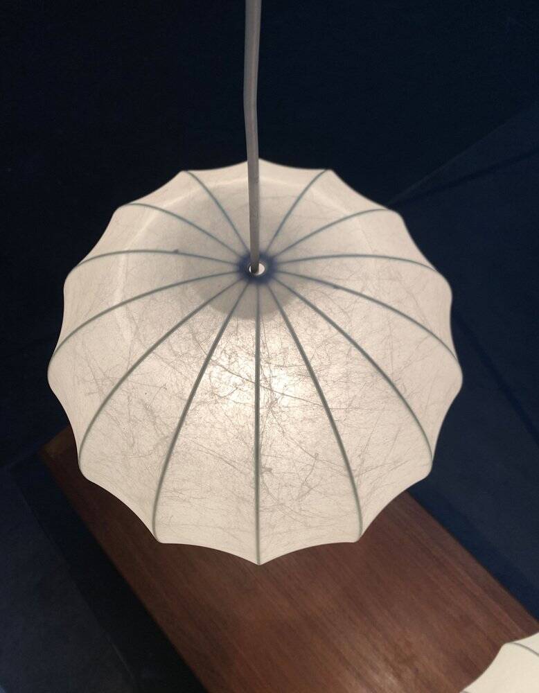 German mid-century cocoon pendant lamps by Friedel Wauer for Goldkant Leuchten, 1960s, set of 2.