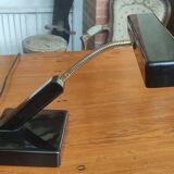Design lamp in black lacquered wood