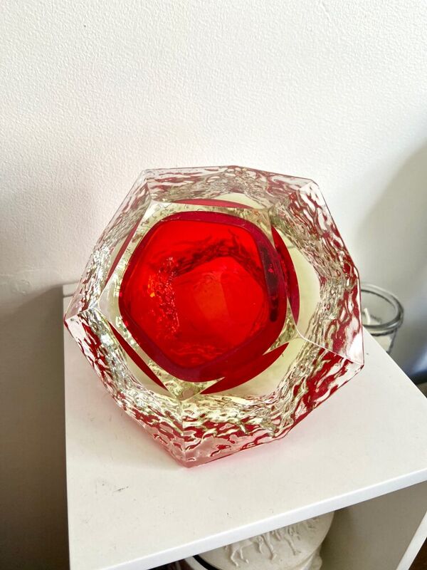 Cendrier en verre par Flavio Poli pour la Maison Murano années 60'