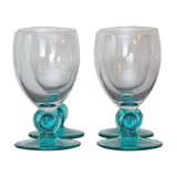 Lot de 4 verres à pied verts, made in france, by luminarc