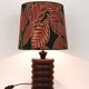 Mid-century table or accent lamp, turned wooden base, Sweden, 1970s