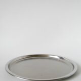 Round vintage stainless steel tray, 1970s