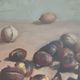 Still life with pomegranates and walnuts Oil painting on canvas signed, 1967, Italy