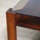 Table basse scandinave en palissandre et verre Mobelintarsia - 1960