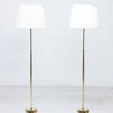 Pair of brass floor lamps by ASEA Belysning, Sweden, 1950s