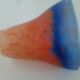 MULLER FRERES LUNEVILLE - TULIP GLASS speckled orange-blue - square base