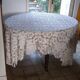 Scalloped bed top in crocheted ecru cotton