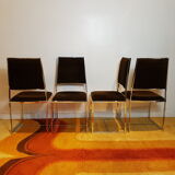Chrome and velvet chairs