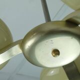 Art deco ceiling light with 3 glass shades 1930s 40s glass and metal 30s avantgarde design