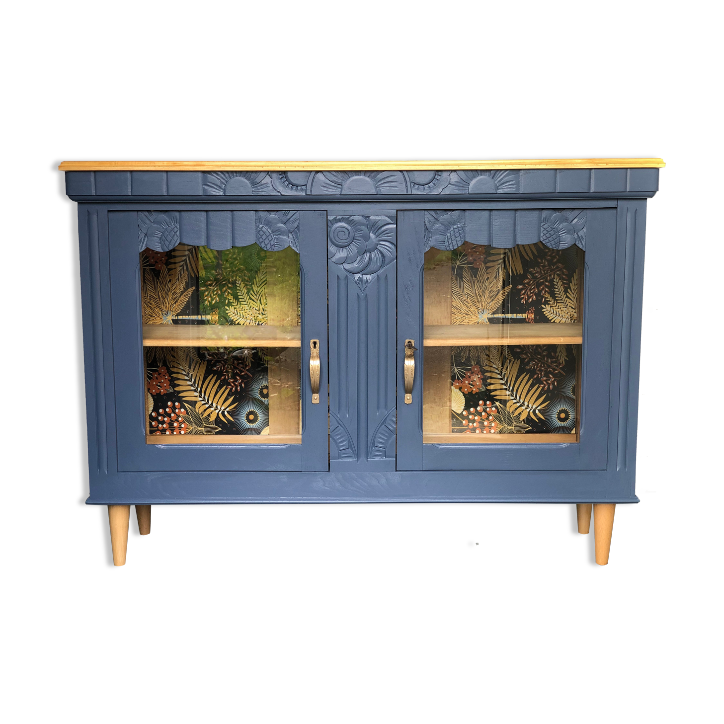 Art Deco window furniture gray blue