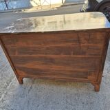 Louis xv 3-drawer chest of drawers in marquetry and bronze marble top