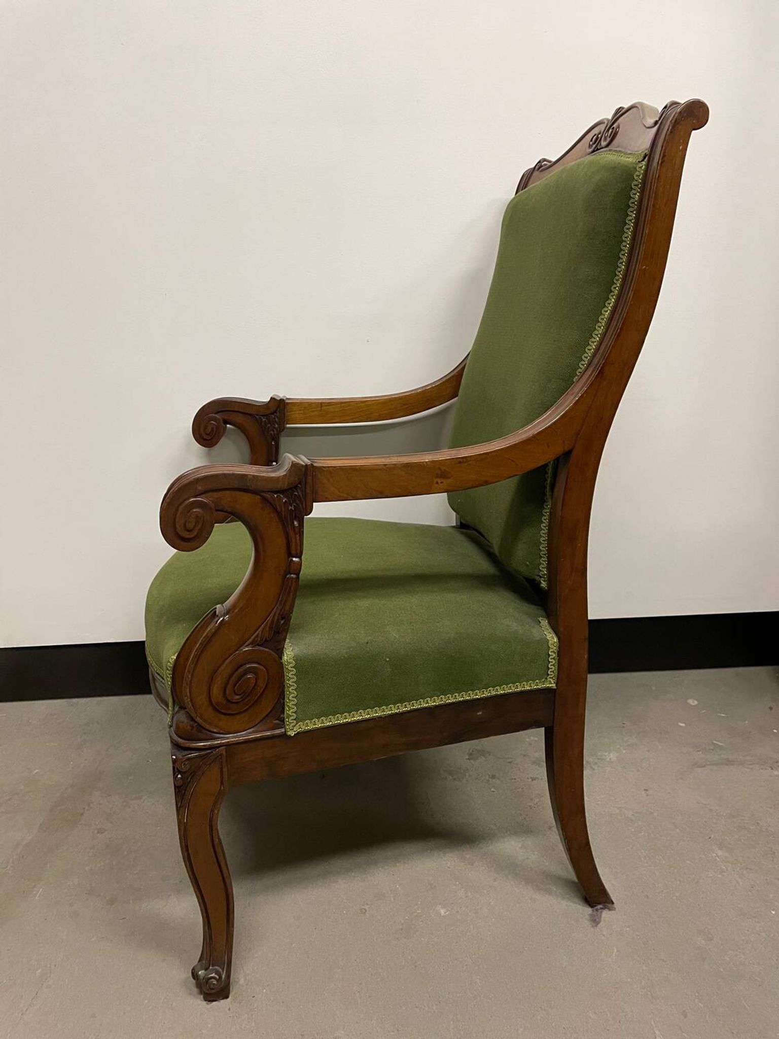 Fauteuil d’époque Napoléon III en acajou