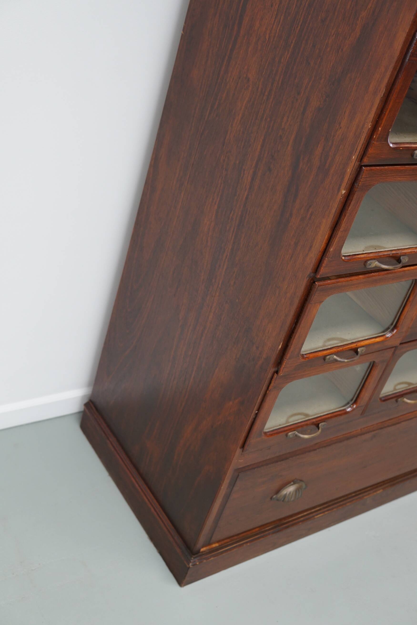 English Haberdashery Shop Cabinet with Glass Fronted Drawers, Circa 1930s