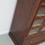 English Haberdashery Shop Cabinet with Glass Fronted Drawers, Circa 1930s