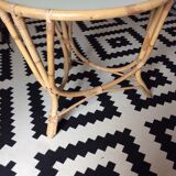 Round rattan coffee table