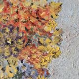 Oil on canvas painting old bouquet