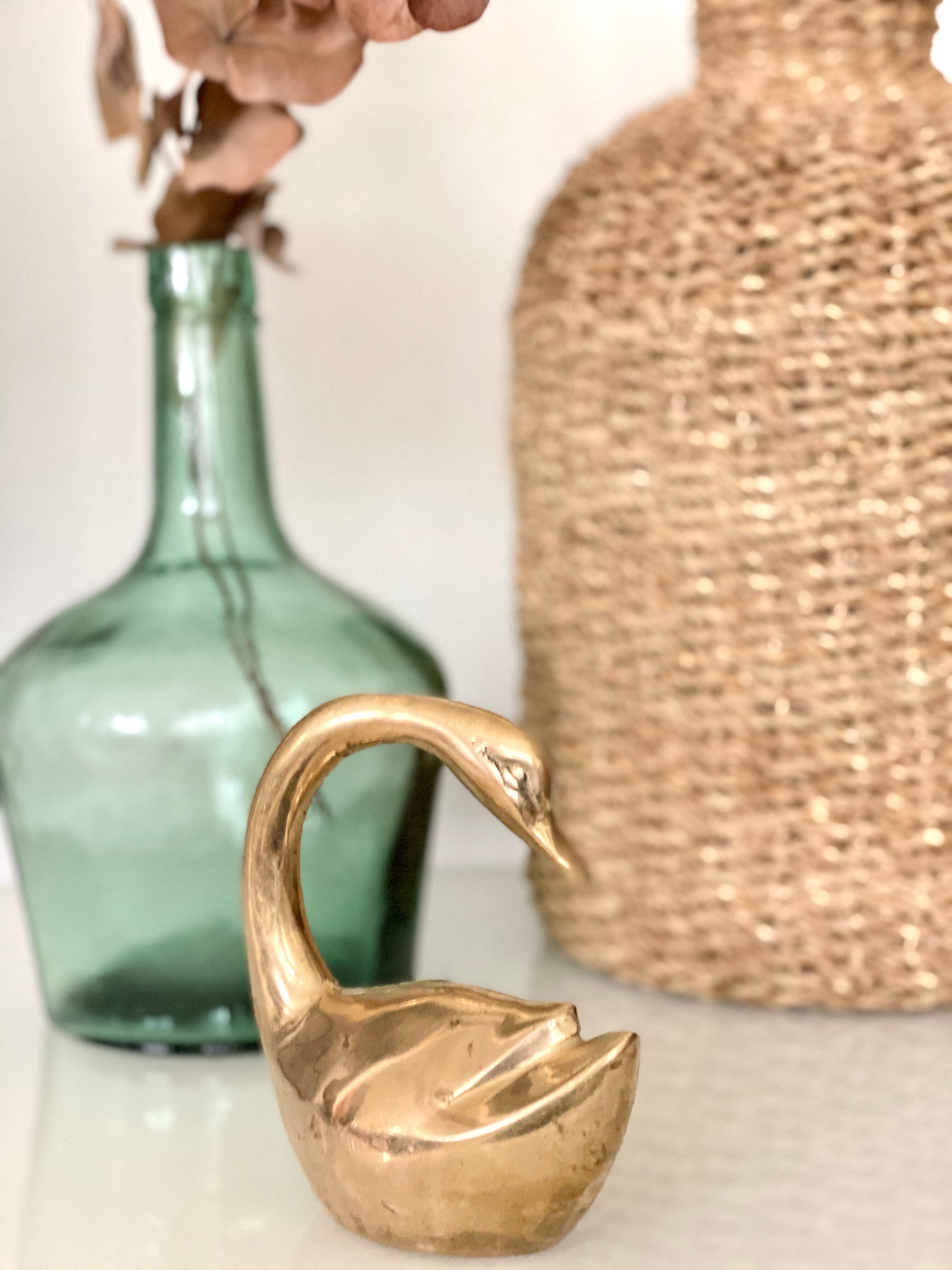 Ancien cygne en laiton