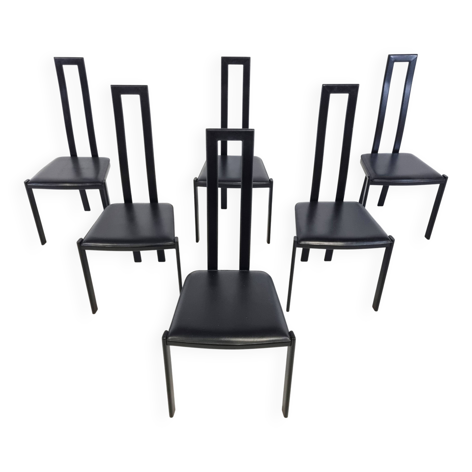 Chaises de salle à manger vintage postmodernes, années 1980