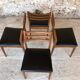Set of 4 Scandinavian chairs teak and black skai 60s