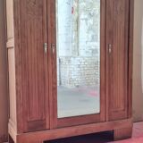 Art deco wardrobe in light oak
