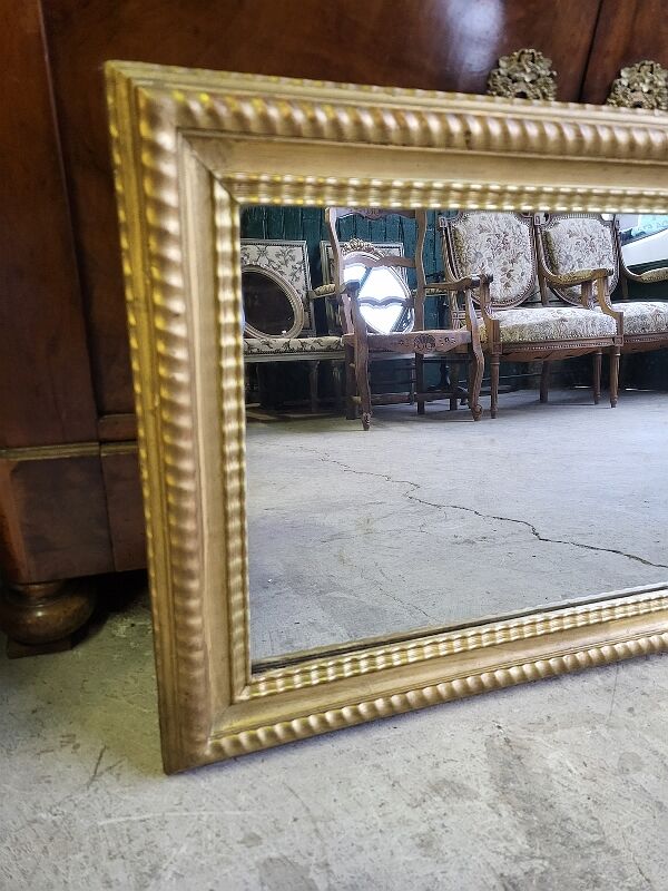 Rectangular old golden mirror