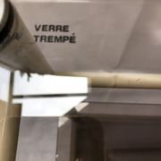 Beige metal console and smoked tempered glass Yves Boutboul