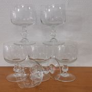 Set of 6 water glasses on feet, grape decoration and Luminarc vine shoot