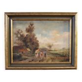 20th century Flemish bucolic landscape painting