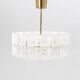 Suspended glass and brass lamp by Carl Fagerlund for Orrefors, Sweden, 1960.