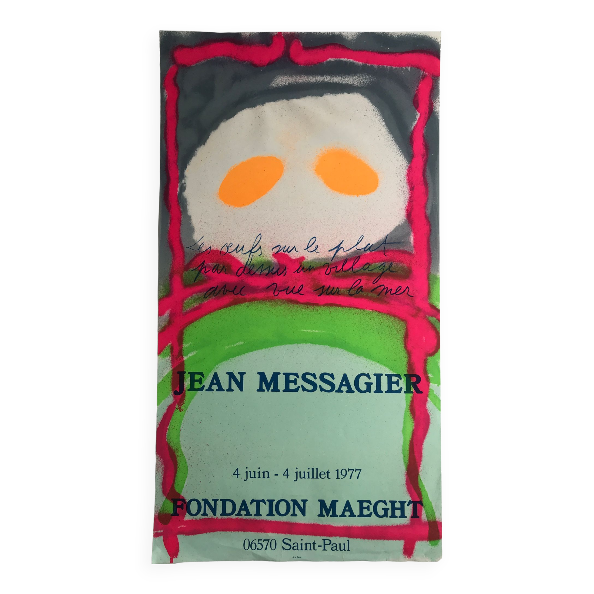 Original lithograph poster by Jean MESSAGIER, Fondation Maeght, 1977
