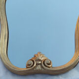 Golden lyre-shaped mirror, 30x45cm