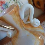 Vase in opaline and marbled glass paste Italy