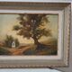 Oil painting on cardboard framed vintage landscape