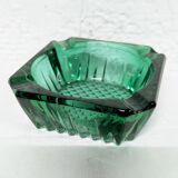 Green glass ashtray