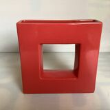 Large cubic coral vase