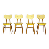 Set of 4 vintage wooden dining chairs from Ton 1960s