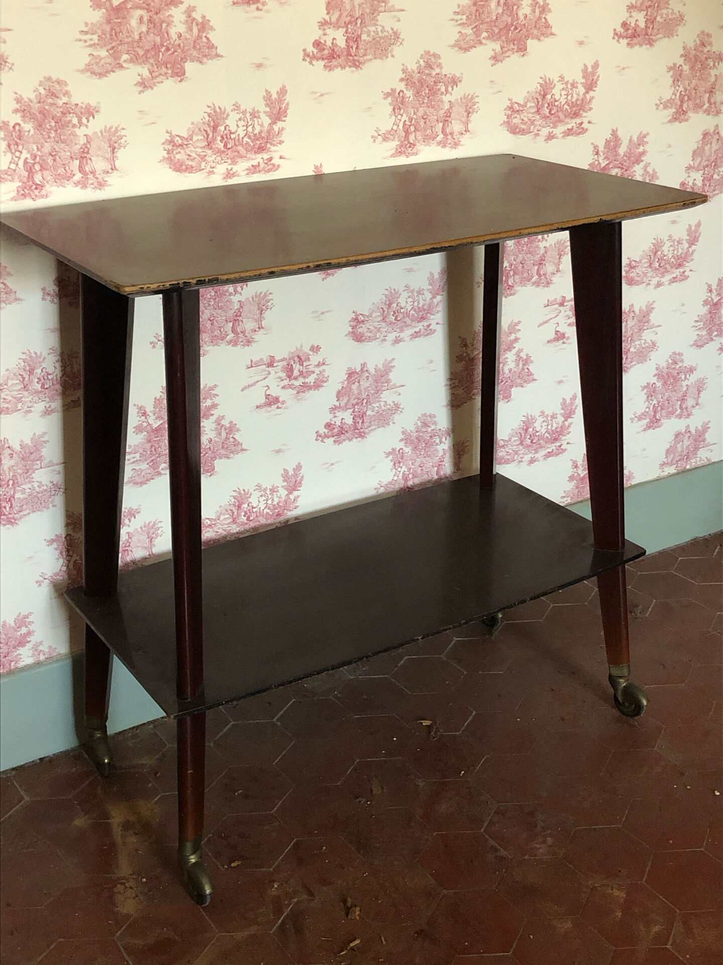 Vintage 1960s rolling console dessert table