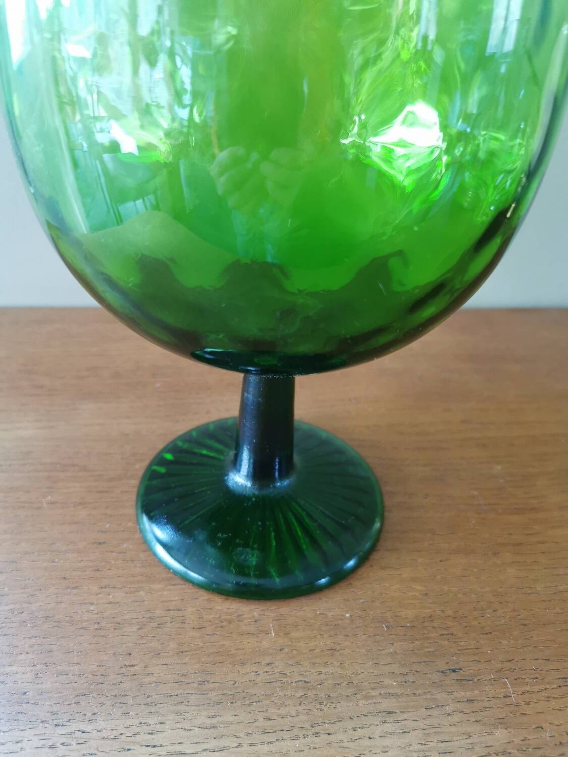 Large glass vase from the 60s, green.