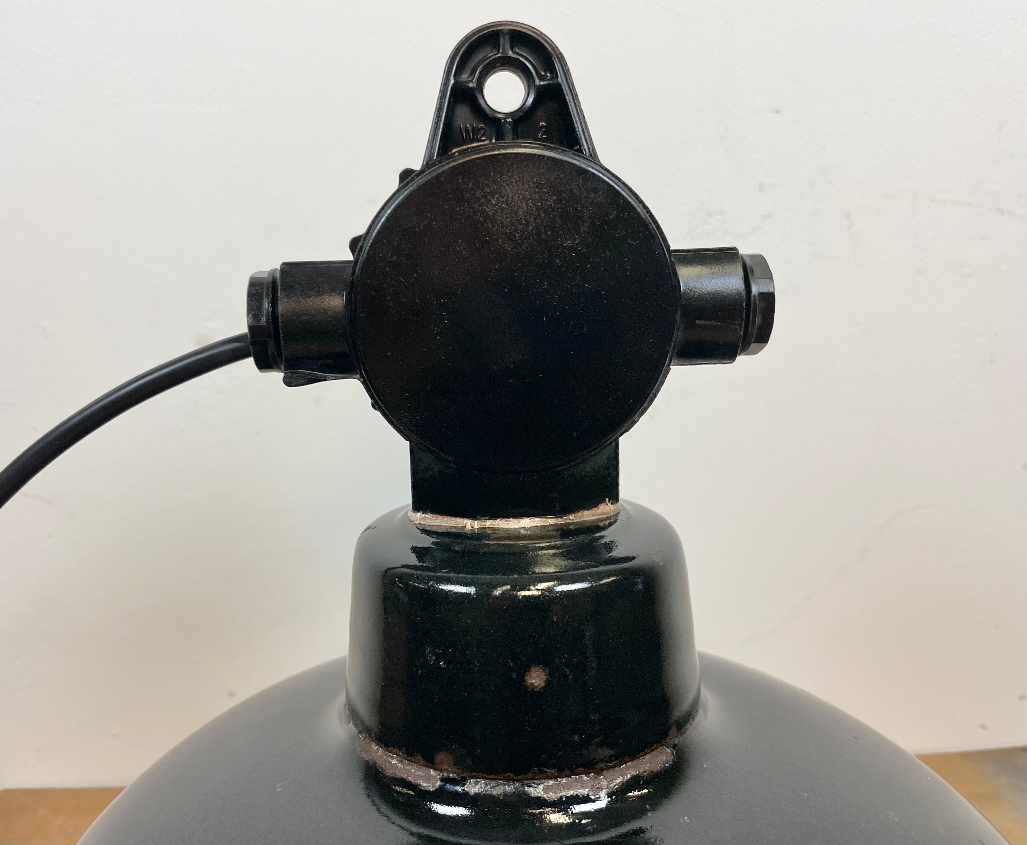 East German Enamel Factory Light By Lbd Veb Leuchtenbau Dresden, 1950s