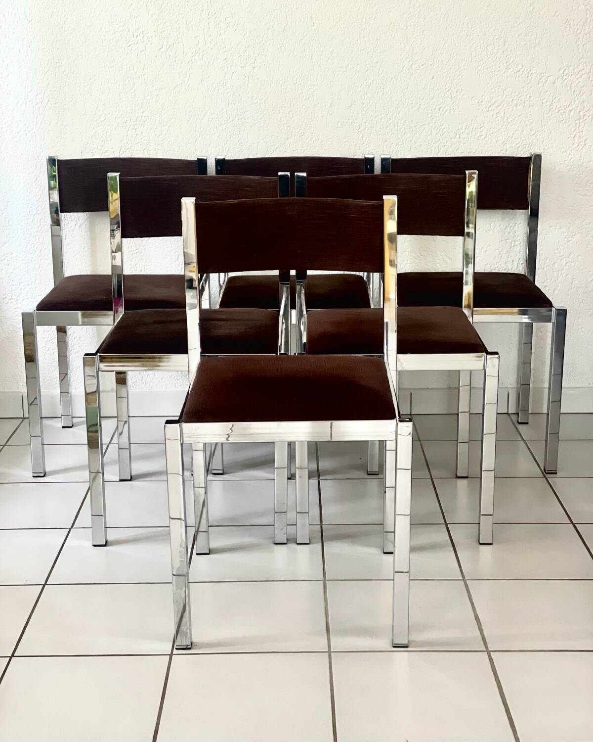 Set of 6 Roche Bobois 70 chairs