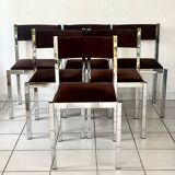 Set of 6 Roche Bobois 70 chairs