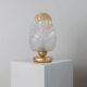 Vintage Murano glass table lamp – leaf-shaped glass with a gold metal base – Italy 1980s